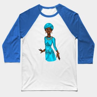 Black is Beautiful - Nigeria African Girl in traditional outfit Baseball T-Shirt